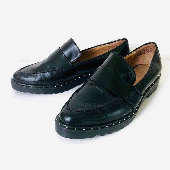 Halogen Womens Patent Leather Studded Loafer Shoes Size 7.5 M